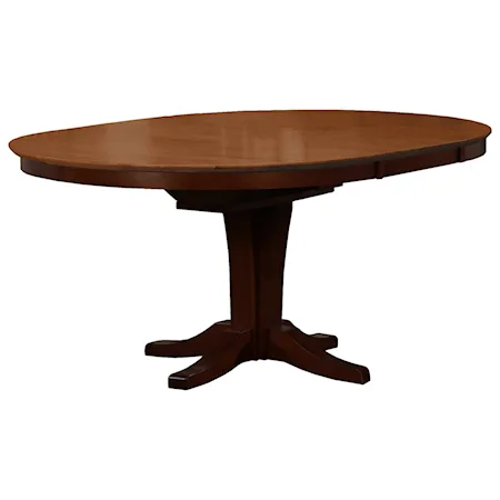 Transitional 66" Pedestal Table with 18" Butterfly Leaf